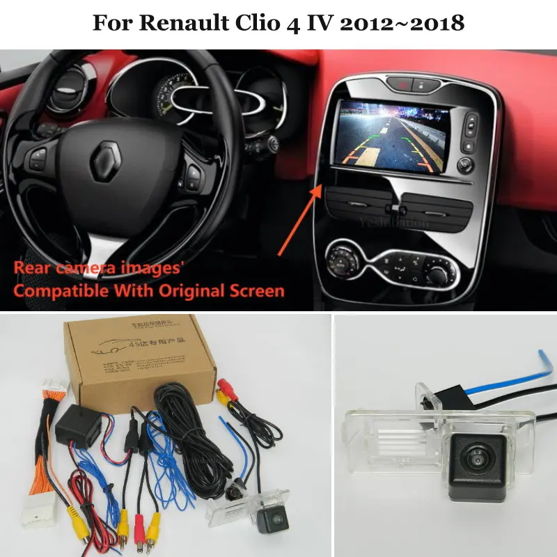 Камера заднего вида с 24 контактами для Renault Clio 4 IV 2012 ~ 2018|Камеры авто| |