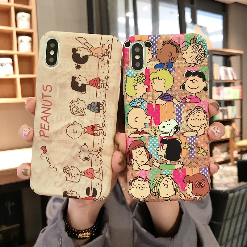 Симпатичный Винтажный чехол для телефона Apple с рисунком Snoopy iPhone 6 7 8 S Plus X XR XS XSMAX