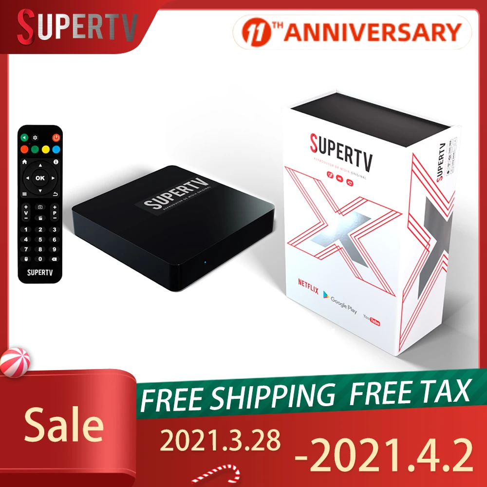 

Supertv WHITE X Android TV BOX Wifi2.4G & Bluetooth 4.0 4K HD TV BOX Support Super Partner and Super Chat Melhor Brasil TV BOX