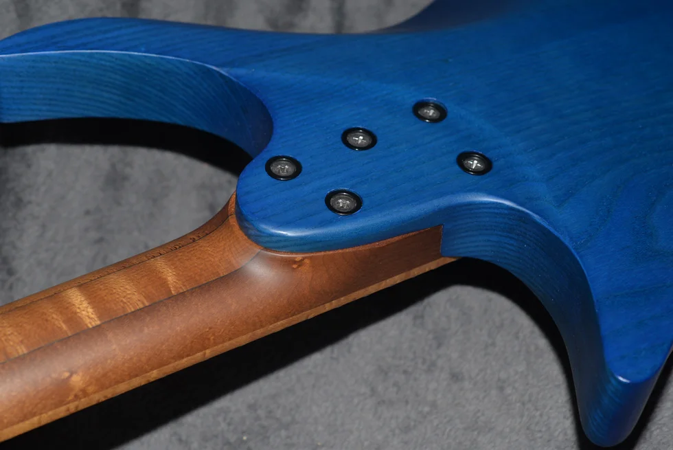 Fanned Fret Гитара s безголовая гитара Стиль модель синий цвет жареное Пламя клен шея гитара