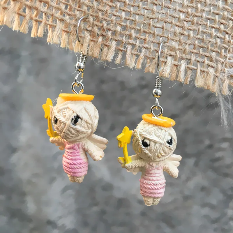 5 # мультфильм милый дьявол и ангел мама вуду кукла серьги для женщин девочек