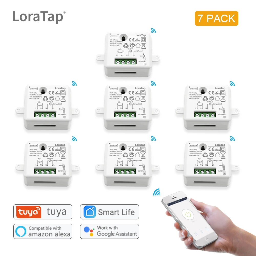 Переключатель lorтап Tuya Smart Life APP WiFi голосовое Реле Контроллер модуль таймера Google