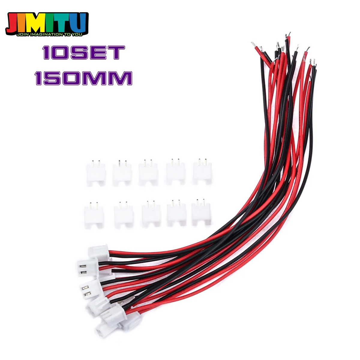 10 комплектов штекеров Mini Micro 2 Pin JST XH 54 мм с проводами 24AWG соединительный кабель