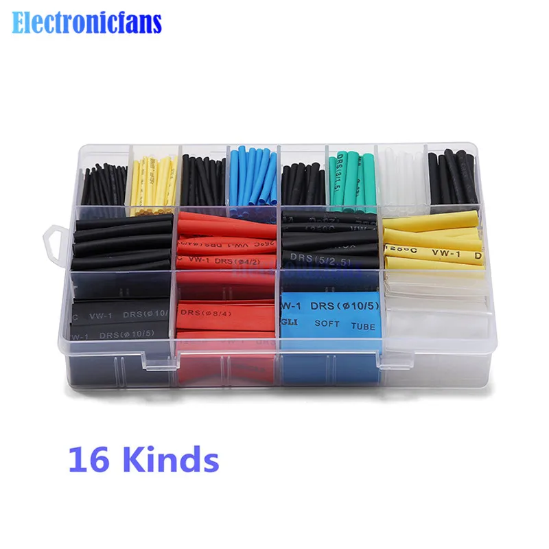 Полиолефиновая термоусадочная трубка 580 шт. с изоляцией для проводов и кабелей 2:1