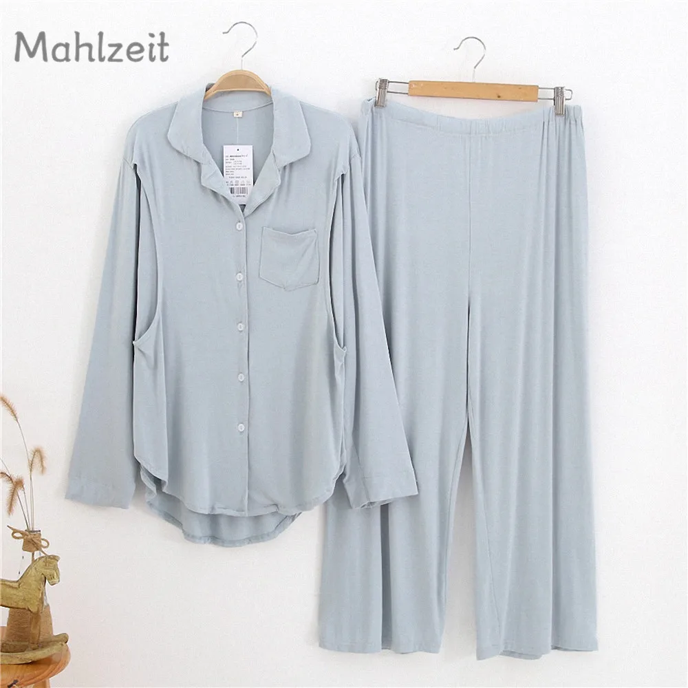 Осенняя новая Модальная хлопковая одежда для беременных кормящих женщин мягкая