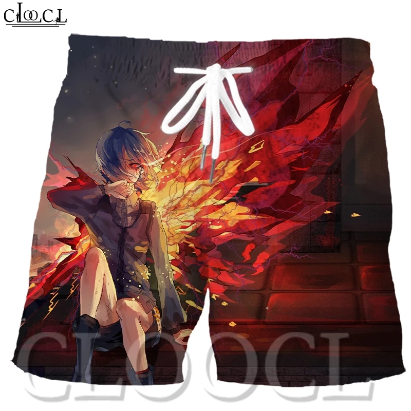 

CLOOCL Tokyo Ghoul Anime Graphics Casual Plus Size Beach Pants 3D Printing Pattern Mens Sports Overalls Elastic shorts
