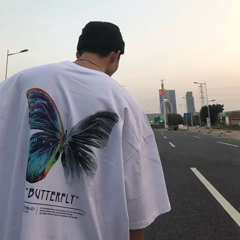 Футболка мужская в стиле хип-хоп модная тенниска Харадзюку повседневная майка