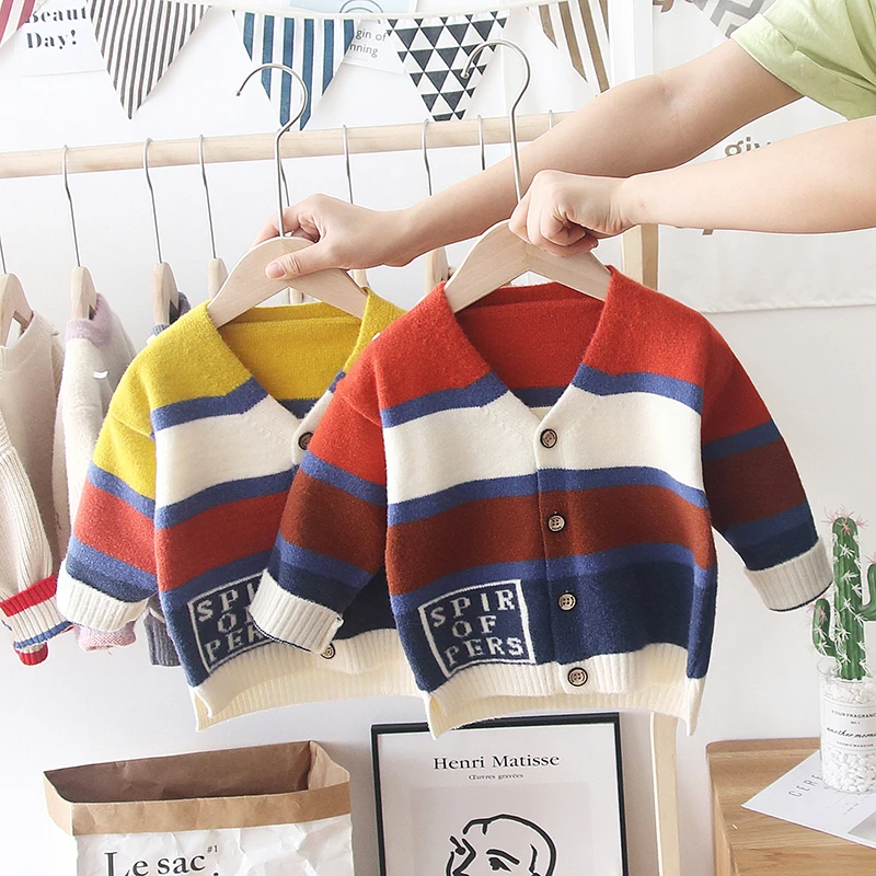 Детский Теплый зимний свитер для маленьких мальчиков и девочек хлопковый