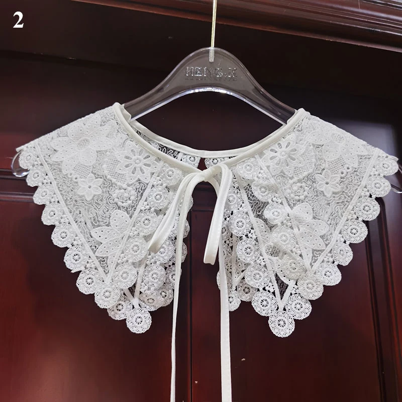 

New Women Lace Fake Collar Blouse Cloud Shoulder Doll Collar Detachable Shirt Collar Blouse Top Women Clothes Accessories