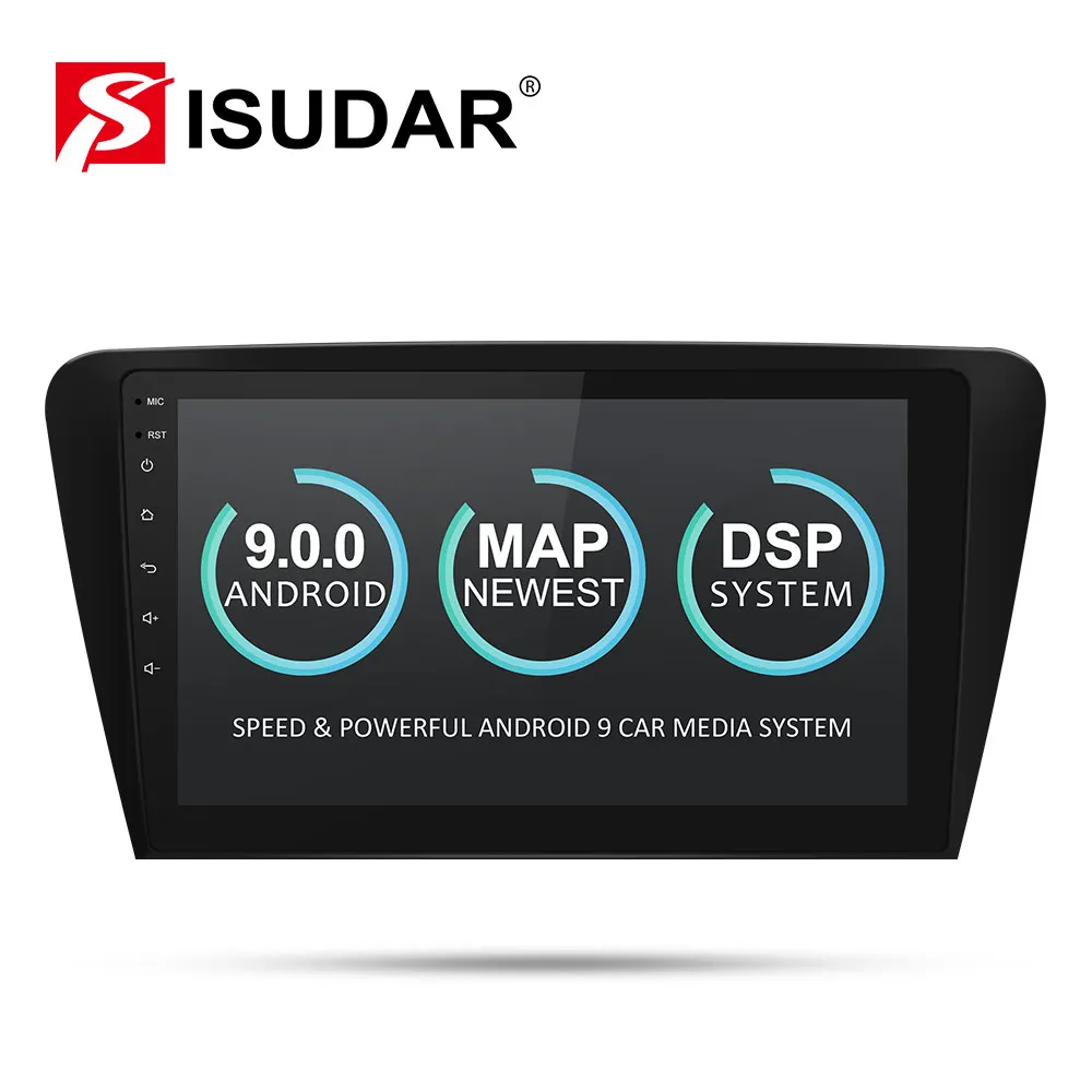 Isudar автомобильный мультимедийный плеер 1 Din DVD Automotivo Android 9 для Skoda/Octavia-gps четырехъядерный ram 2 Гб rom 16 Гб радио FM