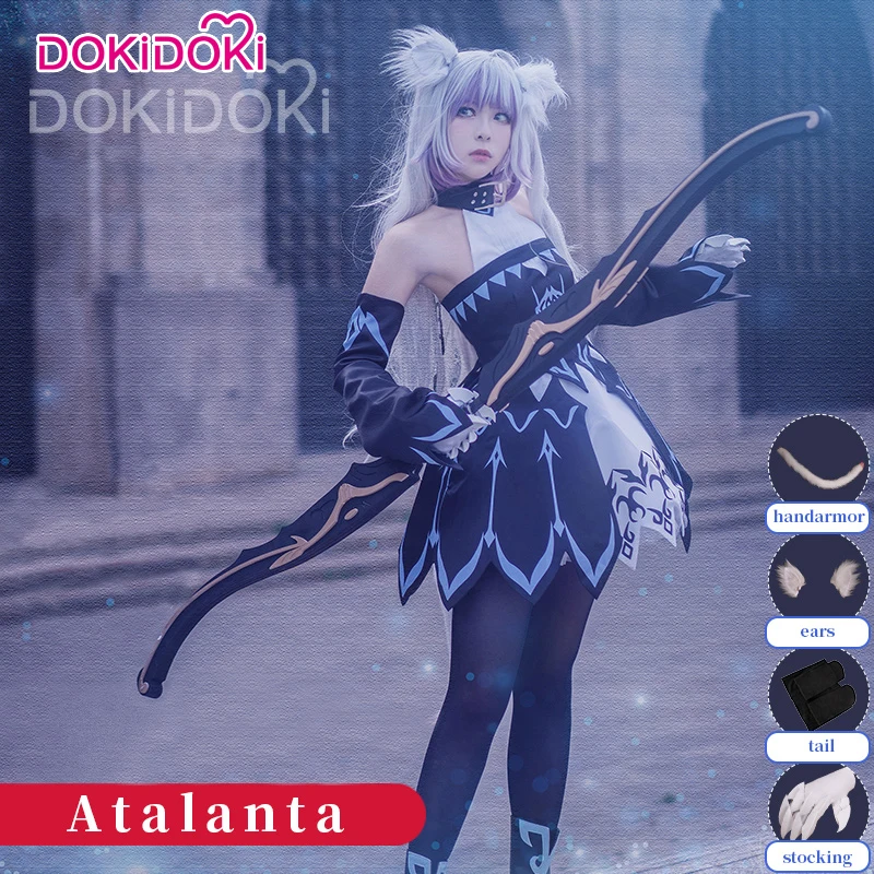 DokiDoki Fate/Grand Order Atalanta Косплей Костюм Аниме игра Fate женское зеленое платье костюм на