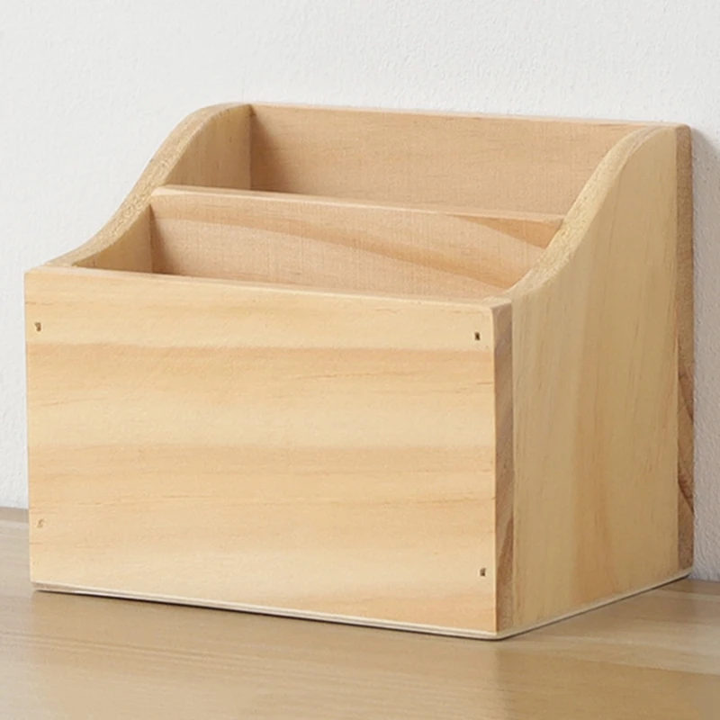 

Настольный Органайзер в стиле ретро, деревянный ящик для хранения, контейнер для ручек телефона с дистанционным управлением, 667A