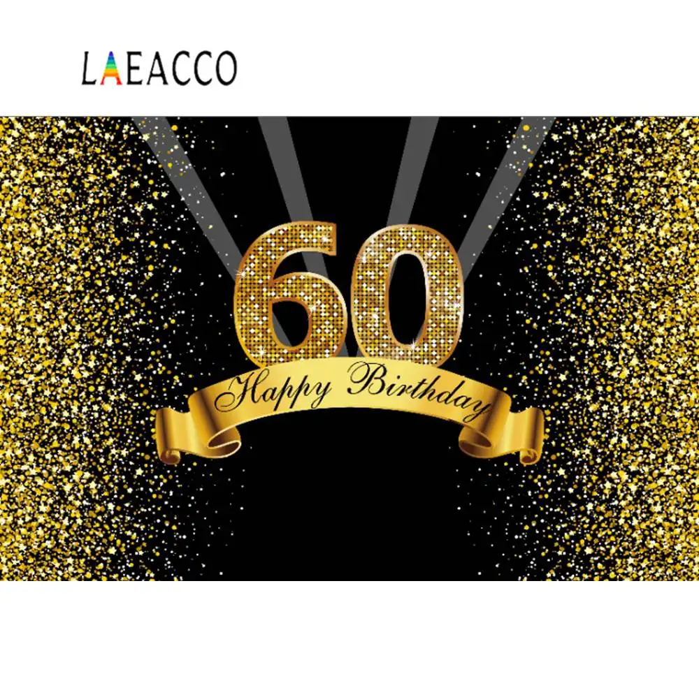Счастливый 30th 40th 50th 60th День Рождения Вечеринка Золотой горошек праздник плакат ПОРТРЕТНАЯ ФОТОГРАФИЯ фоновая фотосъемка