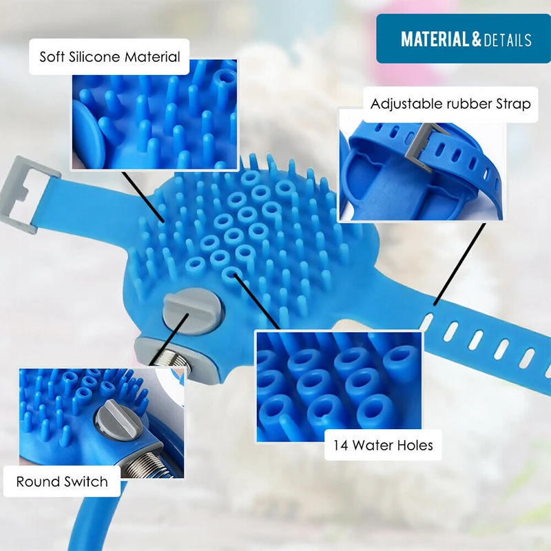 Распылитель скребок для собаки насадка ванны домашних животных удобный массажер