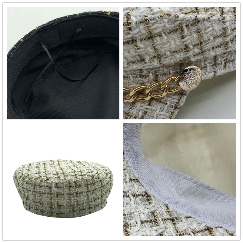 Новинка 2021 женские шапки твидовые клетчатые кепки газетчика кепка с плоским