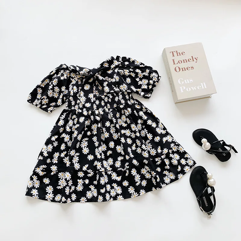 

Платье для девочек с ромашками, летнее платье во французском стиле, платье принцессы для девочек, платье с рукавами-фонариками, сказочное пл...