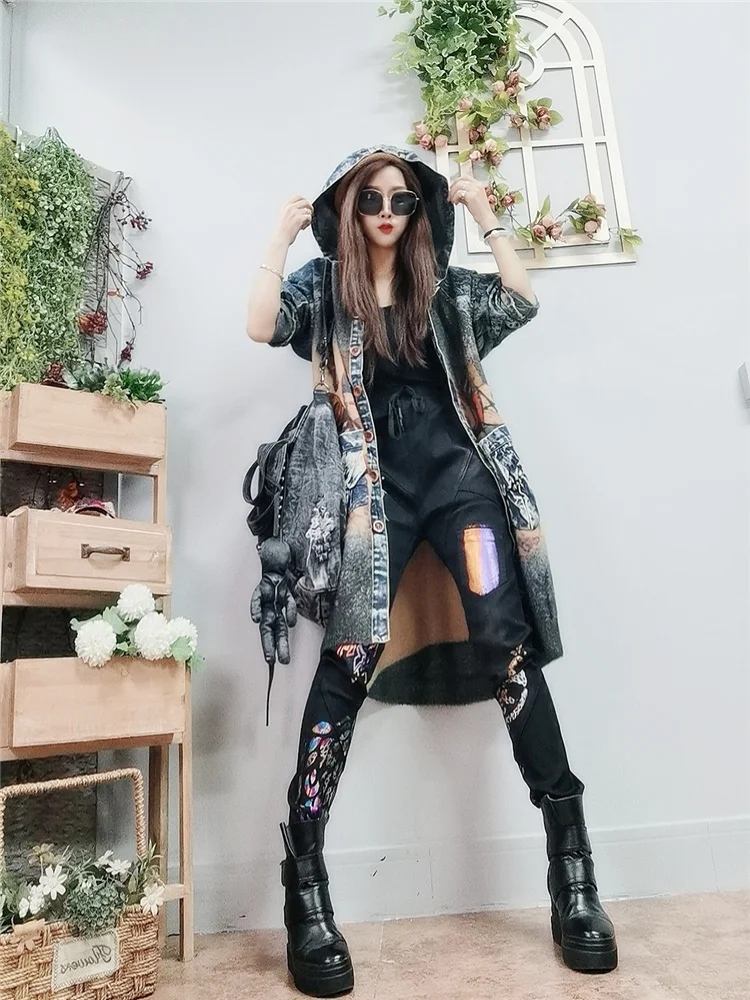 Cashmere Jacket Autumn Winter 2020 Women Large Size Loose Jean Patch Windbreaker Long Trench Coat korean clothes LT572S50 | Женская