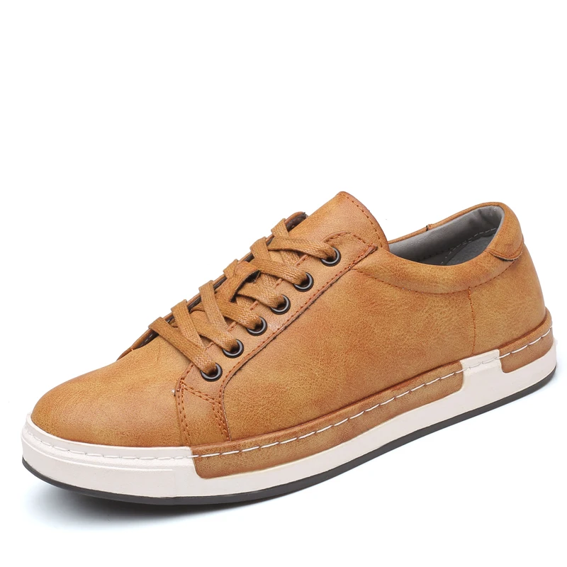 

Designer Men Shoes Lace-Up Breathable Leather Shoes Luxury Unisex Casual Sneakers Men Vulcanized Shoes Zapatos Chaussure Homme