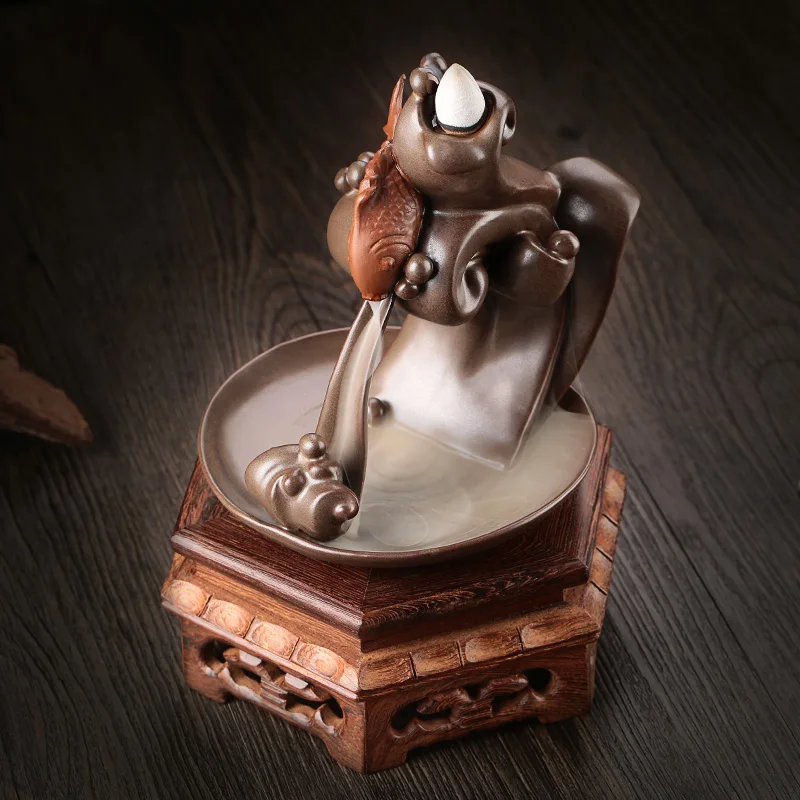 Car Backflow Incense Burner Portable Waterfall Porcelain Smell Oil Diffuser Candle Porta Incenso Home Decorations OO50XL | Дом и сад