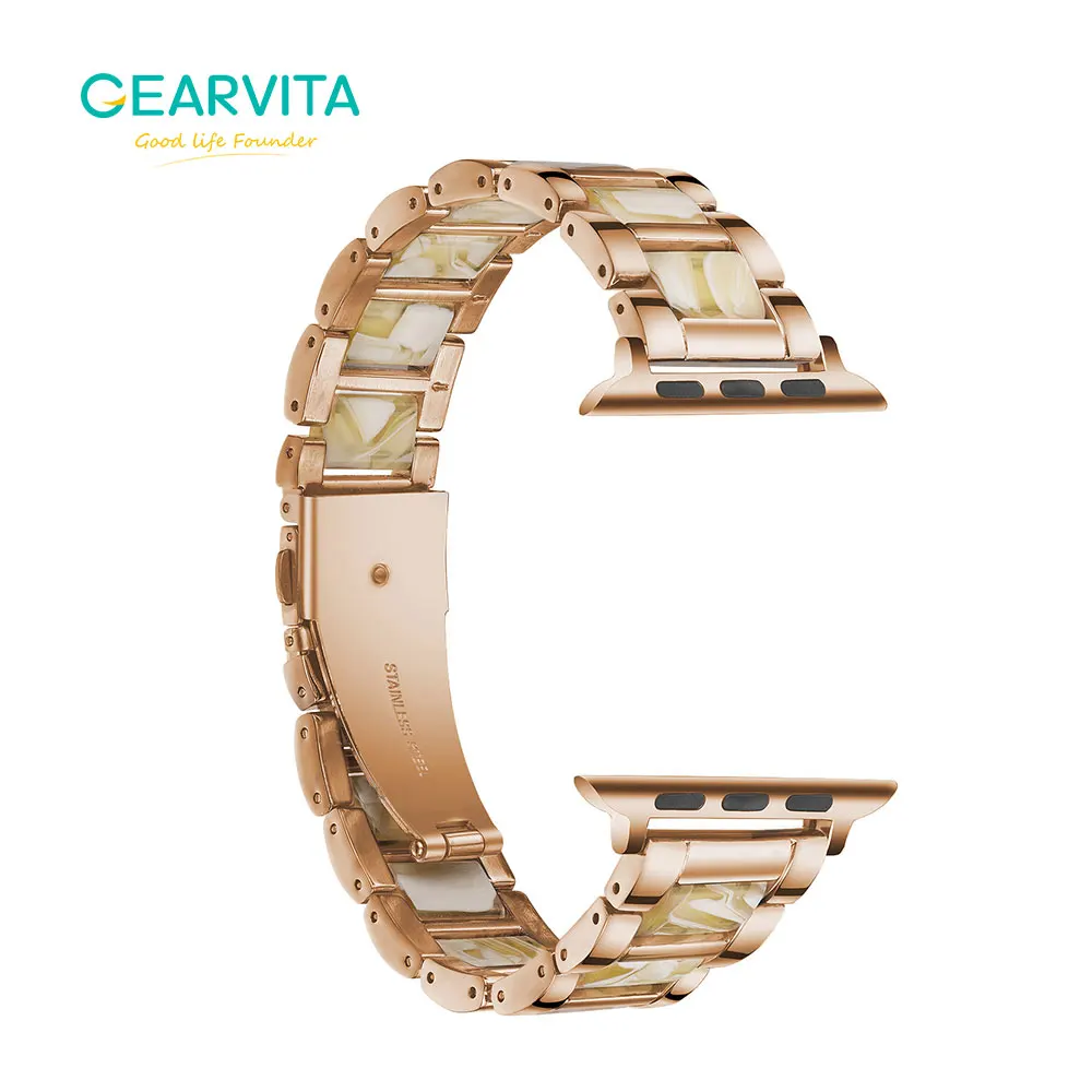 Ремешок для часов Apple Watch из смолы и стали 42 мм ремешок iWatch серии 40 аксессуары