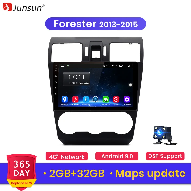 Junsun V1 Android 9,0 2G+ 32G DSP автомобильный Радио Мультимедиа Видео плеер для Subaru Forester 2013- навигация gps 2 din Авторадио
