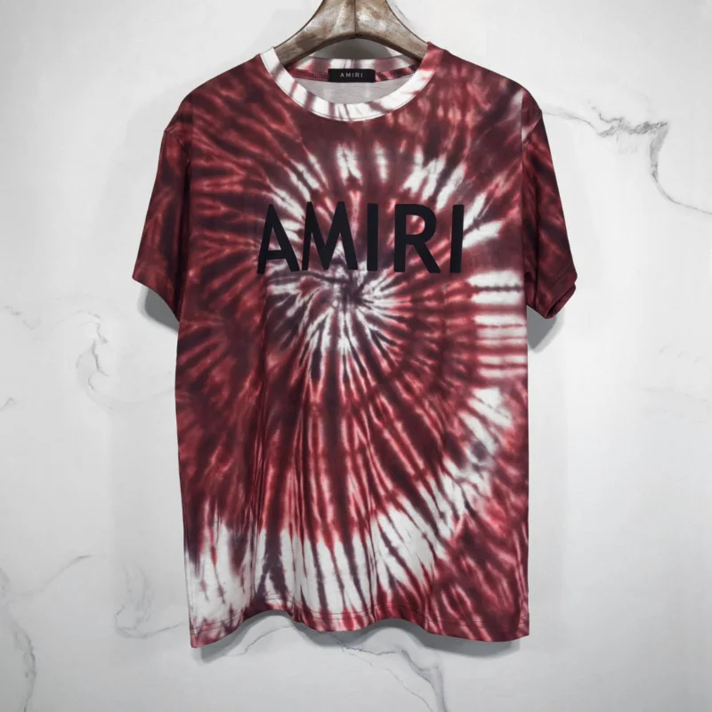 

Street fashion Amiri short sleeve T-shirt Amiri colorful tie dye casual printing beggar short sleeve T-shirt