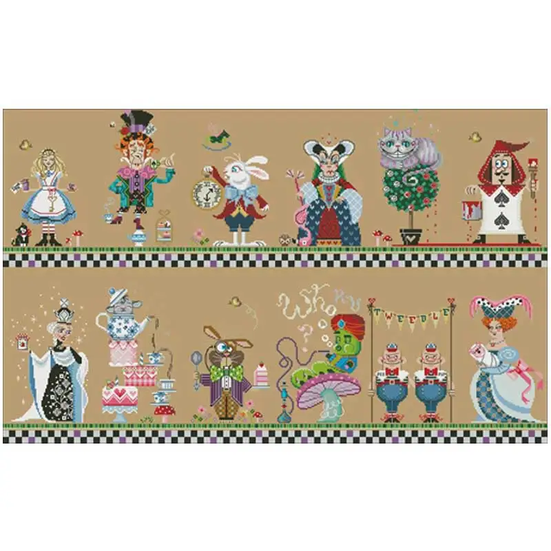 

Alice in Wonderland cartoon patterns Counted Cross Stitch 11CT 14CT DIY Chinese Cross Stitch Kits Embroidery Needlework Sets