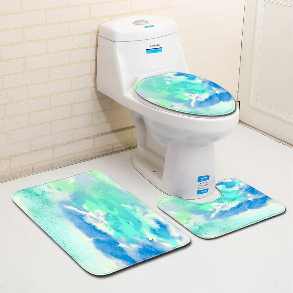 

Bathroom Mat Toilet Three-Piece Set Liner Foam Durable Cover Shower Carpets Bathroom Mat Set rugs for bedroom
