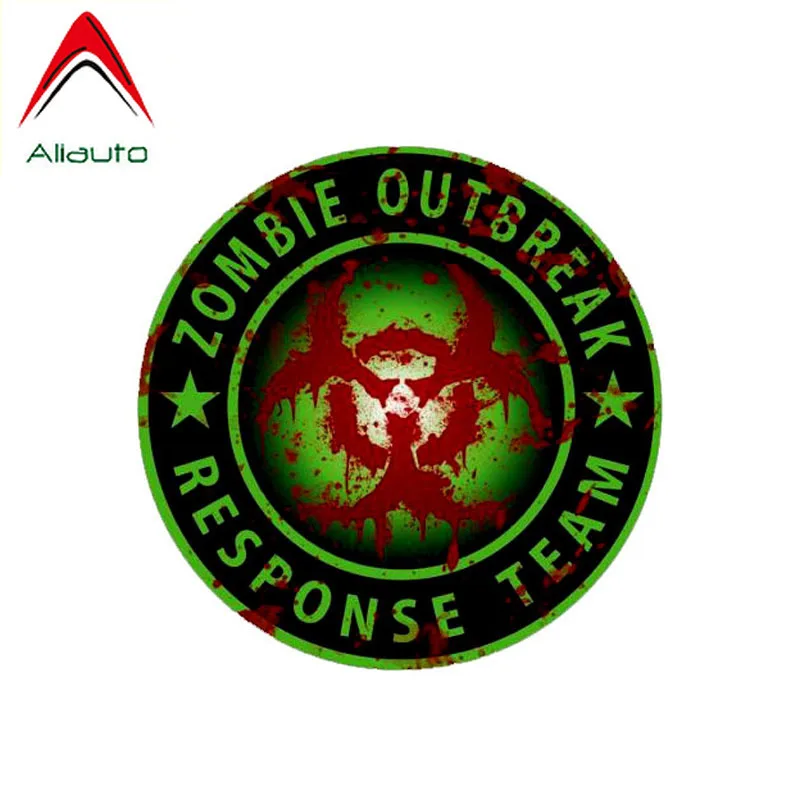 

Aliauto Reflective Car Sticker Zombie Outbreak Response Team Sticker Bloody Biohazard Classic Personality Decal PVC,12cm*12cm