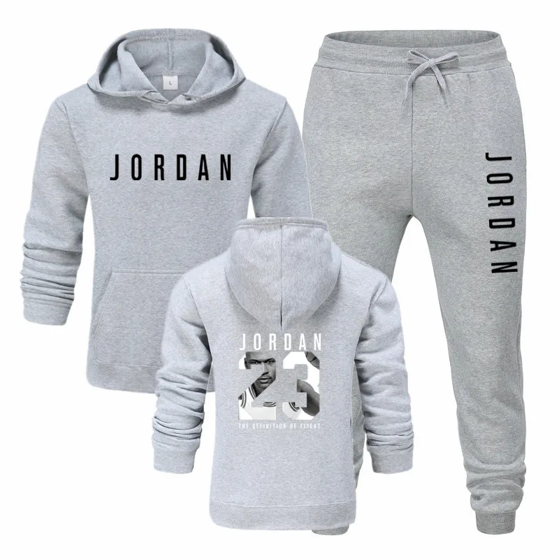 

2021 Spring And Autumn Men's Sportswear Hooded Hoodies + Sweatpants 2-Piece Set Brand Printed Sweatshirt Casual Pullover