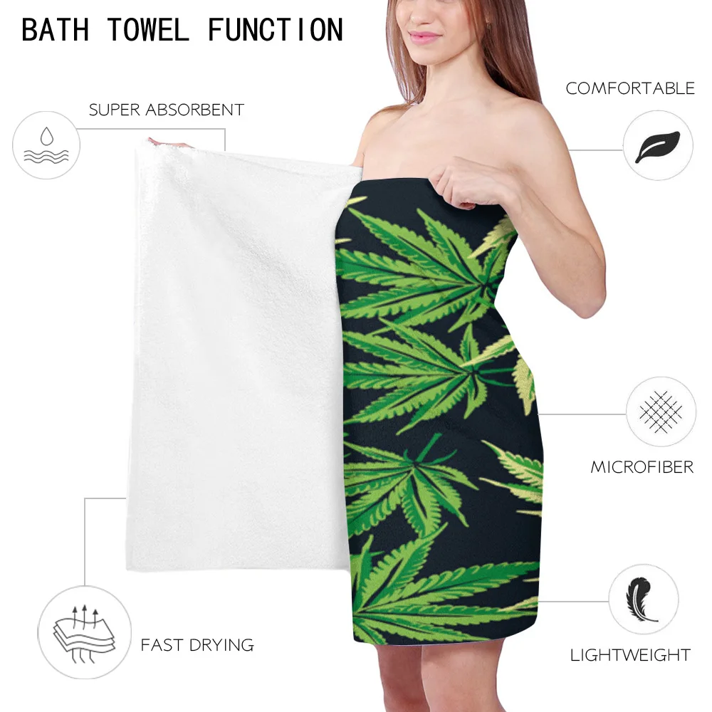 Растительные зеленые листья банное полотенце для кемпинга аксессуары ванной