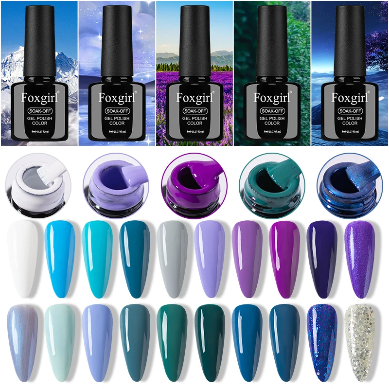 

New 8ml UV Gel Nail Polish Set 23 peices Box Semi Permanent Long Lasting Led Gel Varnish Soak Off Nail Gel Base Matte Top Coat
