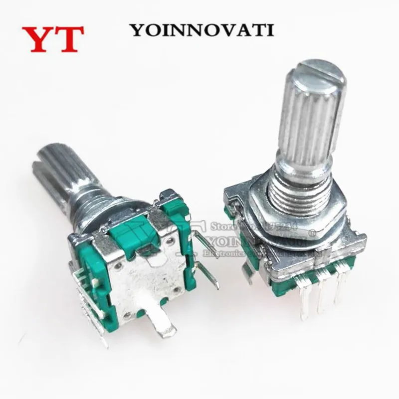 50PCS/LOT Rotary Encoder Switch EC11 360 Degree  Audio Digital Potentiometer Handle 15MM 20MM 5PIN Push Button Coding Switch