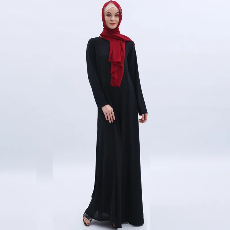 Новые мусульманские женские платья, повседневное и элегантное Рамадан, Малайзия, однотонное платье, молитвенная одежда