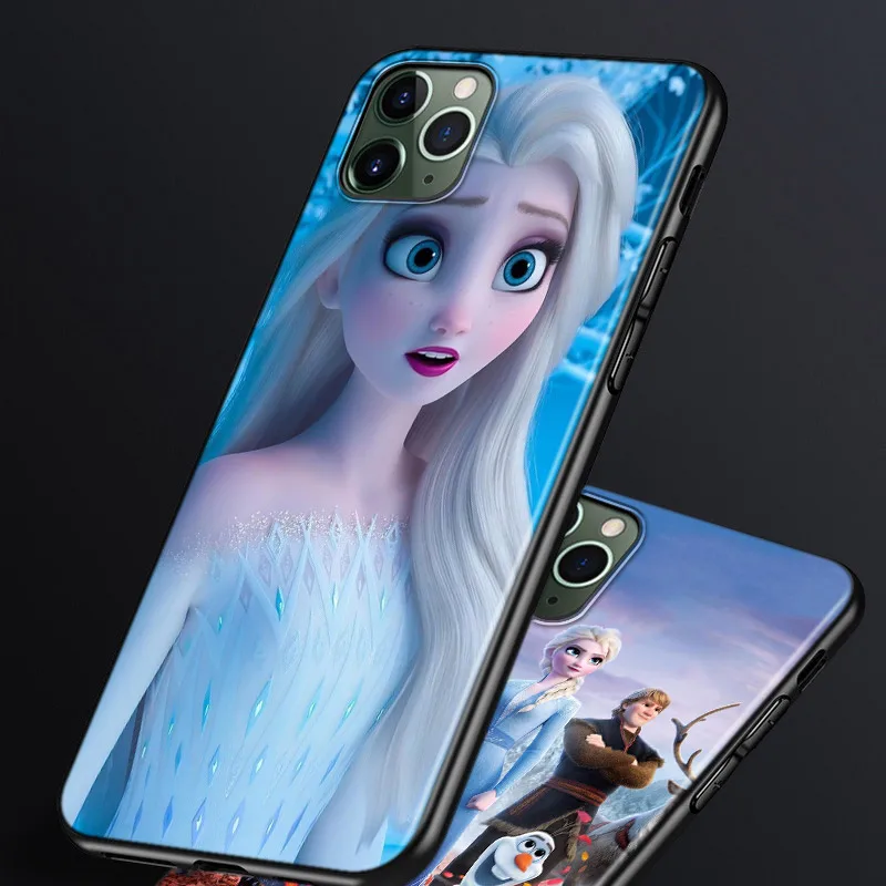 Cover Beautiful Princess Elsa Phone Case For Apple iPhone 14 13 12 11 Pro Max Mini XS Max X XR Silicone Black Shell