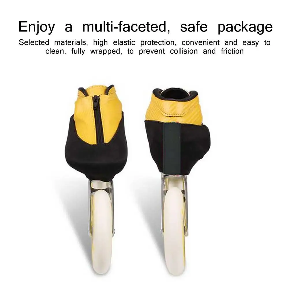 

2Pcs Speed Skating Shoes Cover Professional Wear-Resistant Anti-Scratch Thicken Double Layer Elastic Inline Shoe Protection