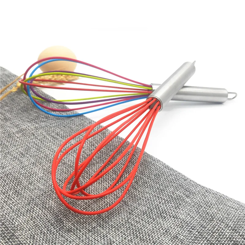 Цветной инструмент для взбивания яиц нейлоновая ручка силиконовый Молочный Крем