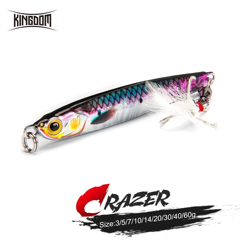 

Kingdom CRAZER Shore Cast Metal Jig Spoon Fishing Lures 3g 5g 7g 10g 14g 20g 30g 40g 60g Jigging Super Hard Fish Sea Baits Bass