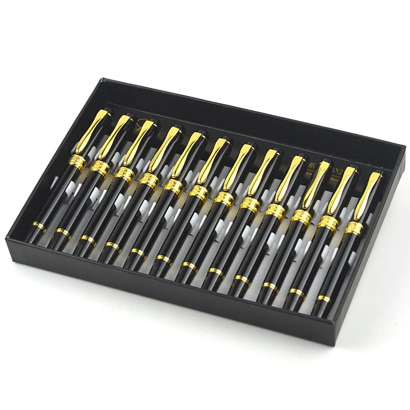 

High Quality Metal Luxury Fountain Pen Box Business Writing Signing Calligraphy Pens Office School Stationery Supplies 03935