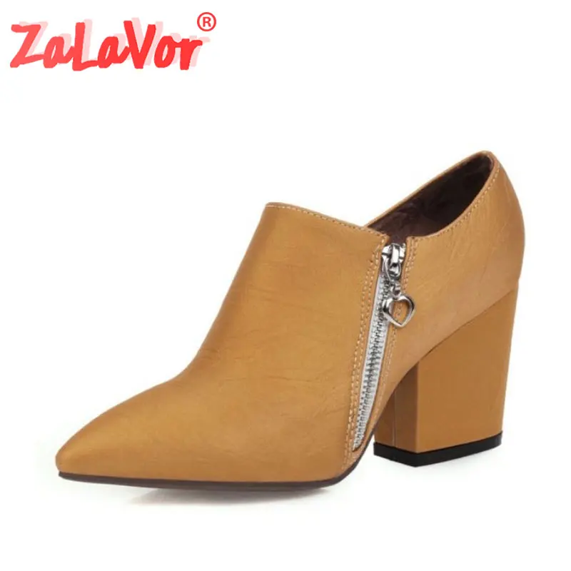 ZALAVOR/женские туфли лодочки модная обувь с острым носком и боковой молнией женская
