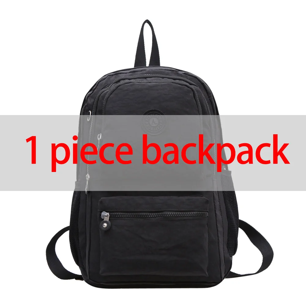 1 piece Black ACEPERCH Повседневный школьный рюкзак Bolsa для девочек-подростков водонепроницаемый нейлоновый ноутбук Mochila Escolar с брелком - Цвет: 1 piece Black