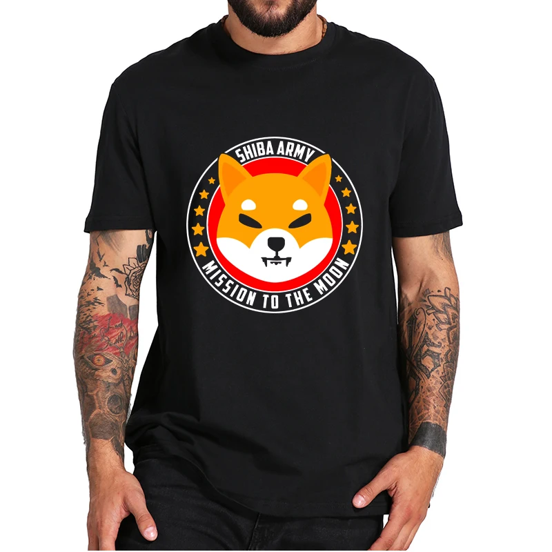 

Shiba Army Mission To The Moon T-Shirt Classic Cryptocurrency Coin NFTs Tocken Blockchain Trendy Tee Tops 100% Cotton