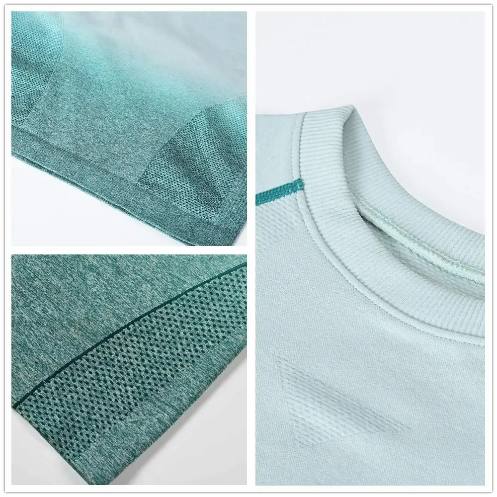 Женский укороченный топ Dtylean бесшовный с длинным рукавом для занятий йогой