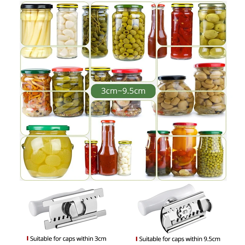 

Adjustable Jar Opener Stainless Steel Lids off Jar Opener Bottle Opener Can Opener for 1-4 inches Kitchen Gadget