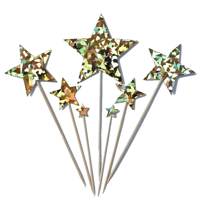 Набор из 7 карт с пятиконечными звездами красивое украшение для торта подарки на