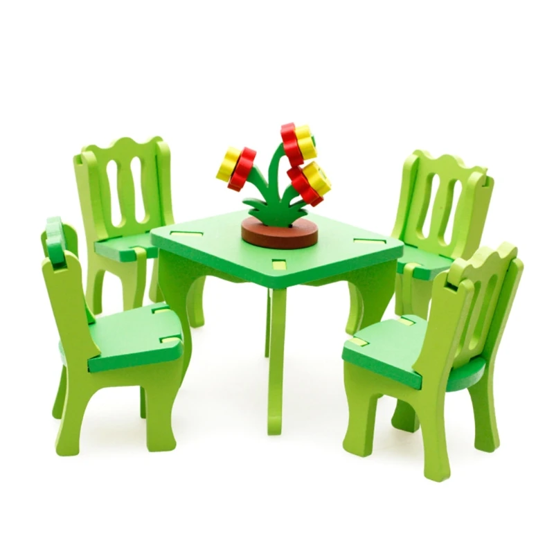 

1 Set Colorful Wooden Doll Miniature House Accessories Furniture House Furniture 54DF