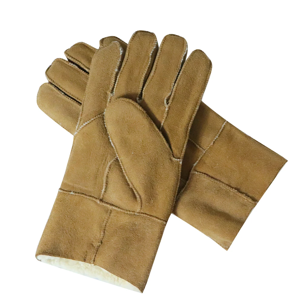 Зимние кожаные перчатки теплые мужские из овечьей кожи действительно овечья