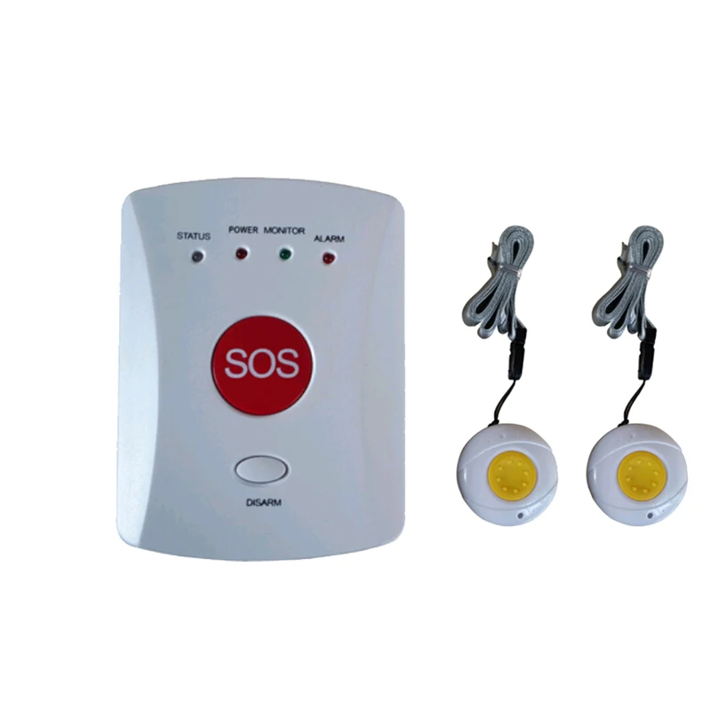 White with 2 SOS Беспроводная GSM SMS SOS аварийная автоматическая система сигнализации с тревожными кнопками для пожилых людей/детей/медицинский уход персональная сигнализация - Цвет: White with 2 SOS