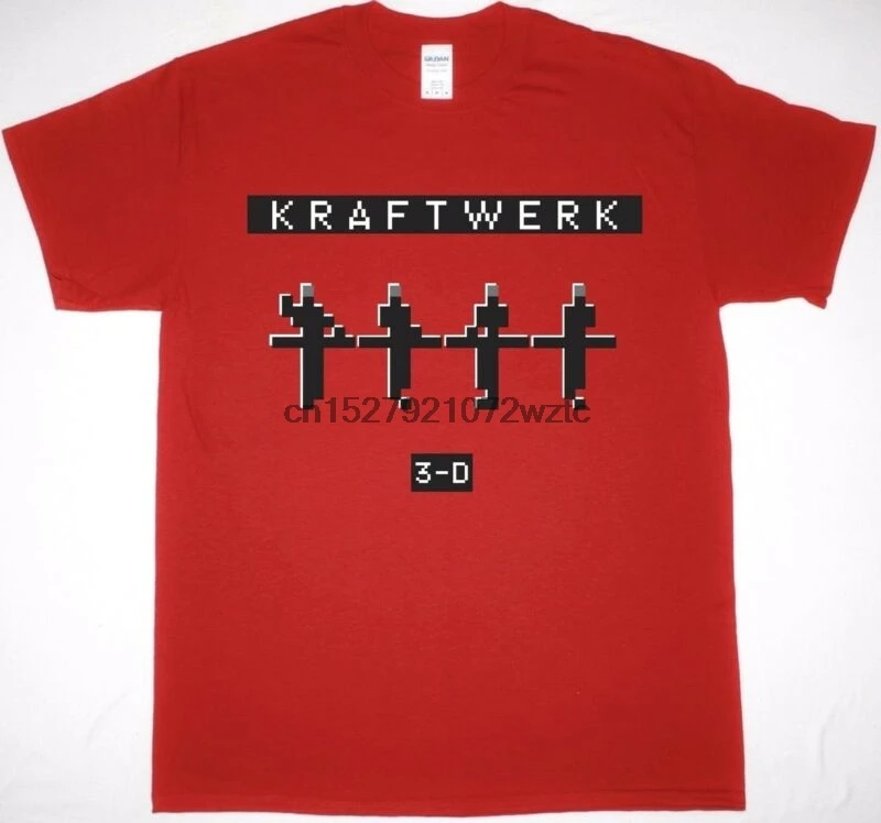 Kraftwerk 3D концерты Красная футболка Synth Electronic Krautrock Robots 2019 Тур Великобритания |