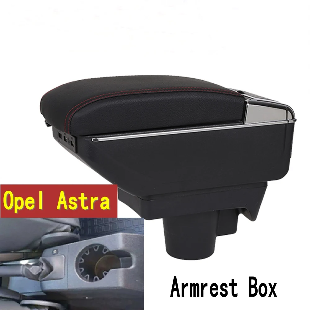 

For Opel Astra Armrest Box Arm Elbow Rest Center Console Storage with Phone Charging USB Interface Cup Holder